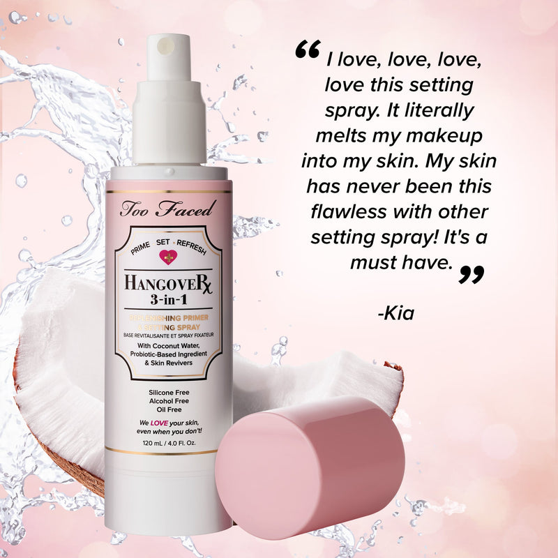 Buy Too Faced Hangover 3-in-1 Replenishing Primer & Setting Spray 120 ml at the lowest price in . Check reviews and buy Too Faced Hangover 3-in-1 Replenishing Primer & Setting Spray 120 ml today.