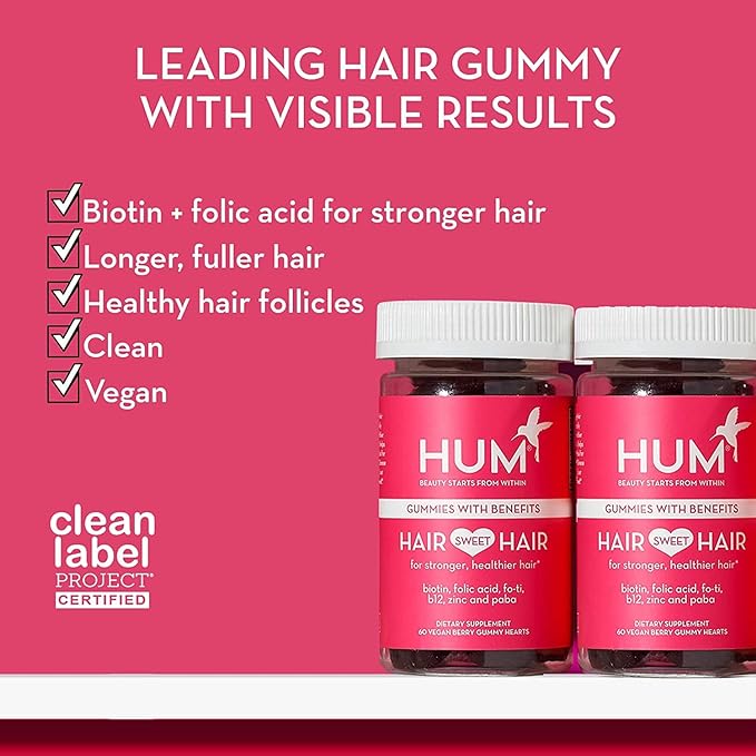 HUM Hair Strong - Daily Gummies with Biotin to Improve Hair Growth
