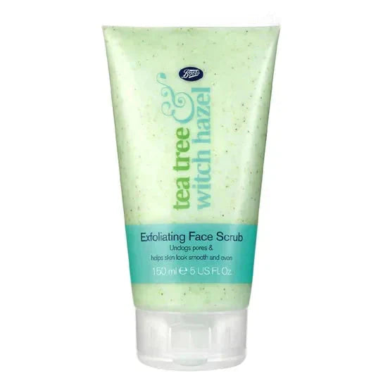 Boots Tea Tree and Witch Hazel Exfoliating Face Scrub 150ml - Unclogs Pores & Helps Skin Look Smooth & Even Enchanted Belle Pakistan